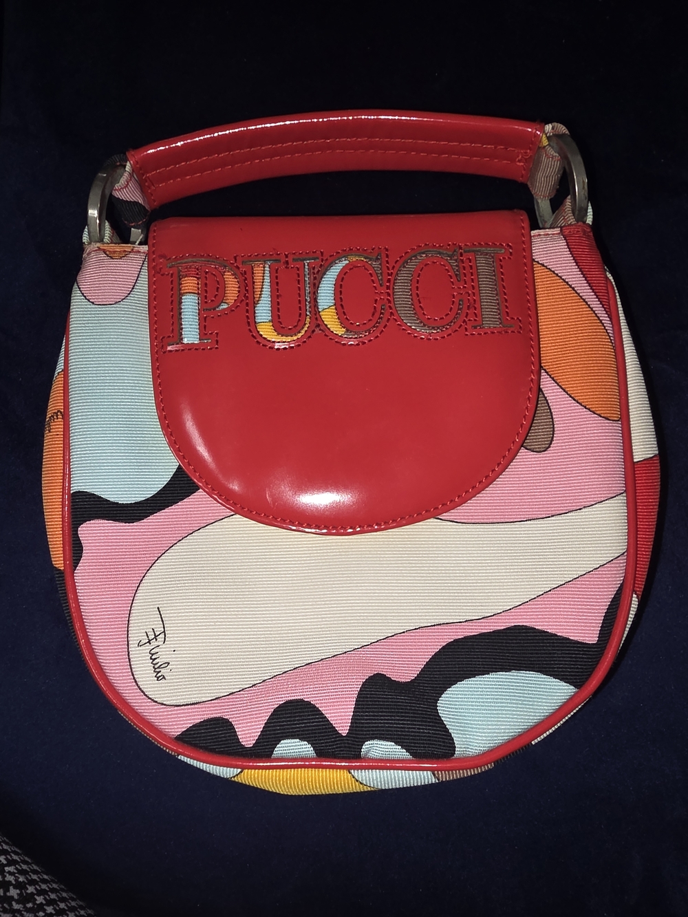 Emilio Pucci Pink & Red Printed Top-Handle Bag 2005 Spring/Summer Collection